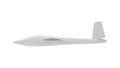 3D rendering of a glider airplane isolated on a white background