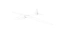 3D rendering of a glider airplane isolated on a white background