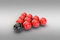 3D rendering of glossy balls of red and black color with a reflective surface Royalty Free Stock Photo