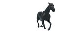 3D Rendering Glossy Black horse in running Pose