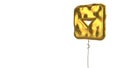 gold balloon symbol of caret square down on white background