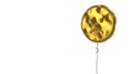 gold balloon symbol of frown on white background