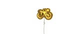 gold balloon symbol of motorcycle on white background