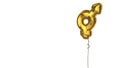 gold balloon symbol of transgender on white background