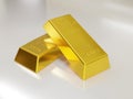 3D Rendering, Gold bars on white background for financial and investment concept