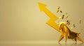 3d rendering gold bull for business content