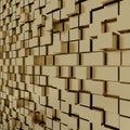 3d rendering of gold cubic random level background. Royalty Free Stock Photo