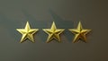3D rendering of gold star set - star rating concept Royalty Free Stock Photo