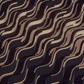 3d rendering gold wave bend lines on dark background beautiful luxury pattern Royalty Free Stock Photo