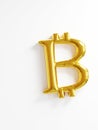 golden bitcoin symbol balloon shape