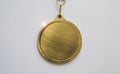 #d rendering of a golden keychain with a copy space