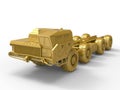 3D rendering - golden large military truck Royalty Free Stock Photo