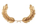 3d rendering golden laurel wreath. Trophy, award, champion victory concept