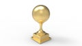 3D rendering of a golden precious soccer football award thropy championship award achievement. Tournament victory win