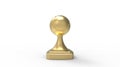 3D rendering of a golden precious tennis ball award thropy championship award achievement. Tournament victory win prize