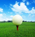 3D rendering, golf ball in fire, Royalty Free Stock Photo