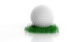 3d rendering golf ball and grass on white background Royalty Free Stock Photo