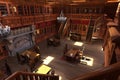 3D Rendering Gothic Library