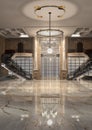 3D Rendering Grand Ballroom Royalty Free Stock Photo