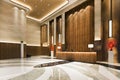 3d rendering grand luxury hotel reception hall and lounge restaurant with high ceiling