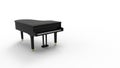 3D rendering of a grand piano isolated in white background Royalty Free Stock Photo