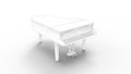 3D rendering of a grand piano isolated in white background Royalty Free Stock Photo