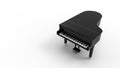 3D rendering of a grand piano isolated in white background Royalty Free Stock Photo