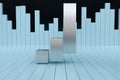 3d rendering, graph chart background, business graph