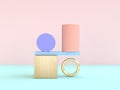 3d rendering gravity concept abstract geometric shape pastel colorful