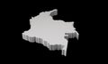 3d rendering of a gray Colombia Africa map location isolated on black background