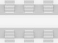 3d rendering. Gray stairs up and down pattern background.