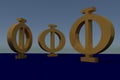 3D rendering of a greek capital PHI letter Royalty Free Stock Photo