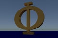 3D rendering of a greek capital PHI letter Royalty Free Stock Photo