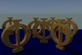 3D rendering of a greek capital PHI letter Royalty Free Stock Photo