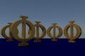 3D rendering of a greek capital PHI letter Royalty Free Stock Photo