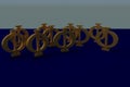 3D rendering of a greek capital PHI letter Royalty Free Stock Photo