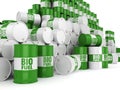 3D rendering green barrels