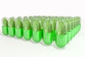 3d rendering, green capsule with leaf in it