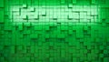 3D rendering. Green extruded cubes. Abstract background. Loop.