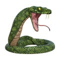 3D Rendering Giant Fantasy Snake on White Royalty Free Stock Photo