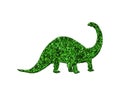 3D rendering of a green glitter dinosaur isolated on white background