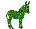 3D rendering of a green glitter donkey isolated on white background Royalty Free Stock Photo