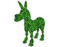 3D rendering of a green glitter donkey isolated on white background Royalty Free Stock Photo