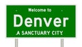 Rendering of highway sign for sanctuary city Denver