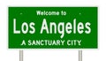 Rendering of highway sign for sanctuary city Los Angeles Royalty Free Stock Photo