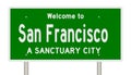 Rendering of highway sign for sanctuary city San Francisco