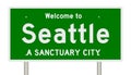 Rendering of highway sign for sanctuary city Seattle