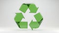 A green recycling symbol on a white background (ai generated) Royalty Free Stock Photo