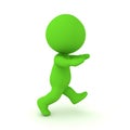 3D Rendering of green zombie walking