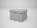 3D rendering grey box on white background, illustration